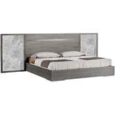 Victoria King Bed in Grey Oak Veneer & Grey Marble Look